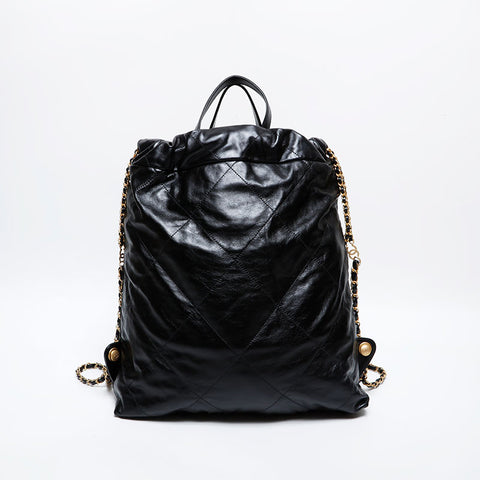 CHANEL 22 Chain Leather Backpack Â· Daypack black WS22079