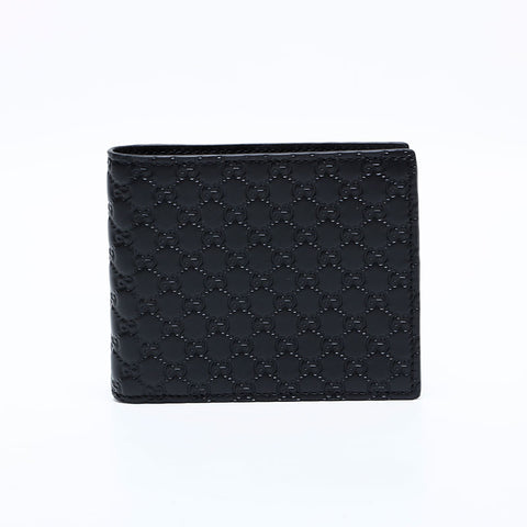 Gucci Micro GG Shima Leather Bifold钱包黑色WS22093