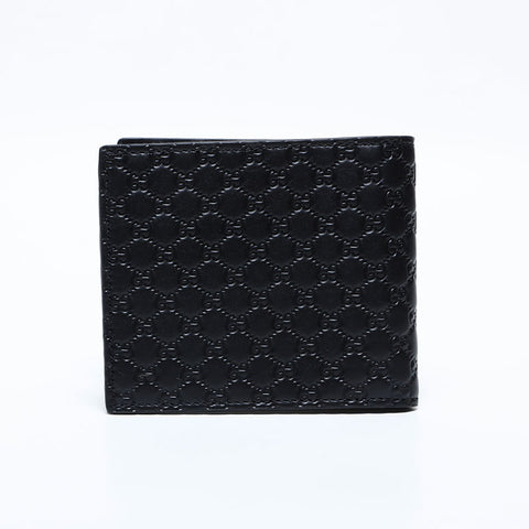 Gucci Micro GG Shima Leather Bifold钱包黑色WS22093