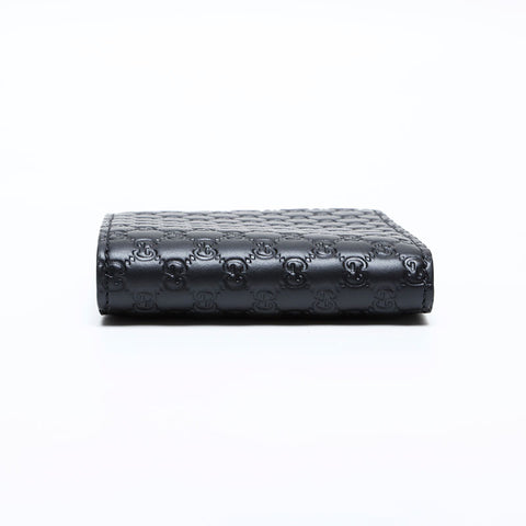 Gucci Micro GG Shima Leather Bifold钱包黑色WS22093