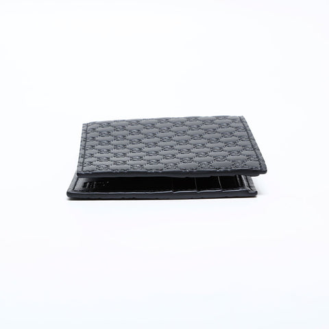 Gucci Micro GG Shima Leather Bifold钱包黑色WS22093