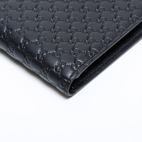 Gucci Micro GG Shima Leather Bifold钱包黑色WS22093