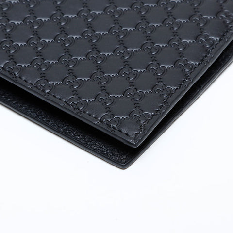 Gucci Micro GG Shima Leather Bifold钱包黑色WS22093