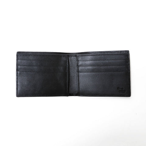 Gucci Micro GG Shima Leather Bifold钱包黑色WS22093