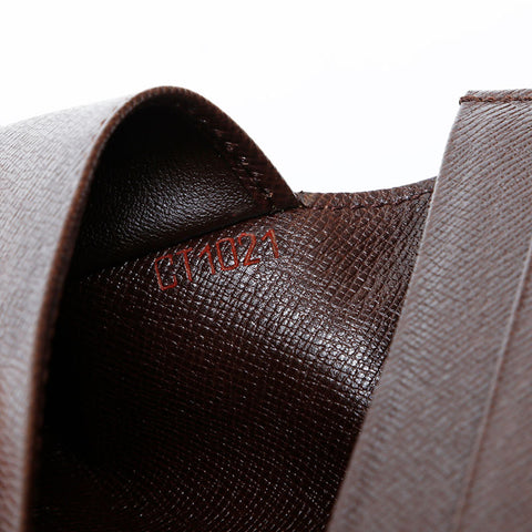 Louis Vuitton 2001 Damier Bifold Wallet Portefeuille Brazza Ebene Purse Brown WS22094