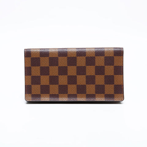 Louis Vuitton 2001 Damier Bifold Wallet Portefeuille Brazza Ebene Purse Brown WS22094
