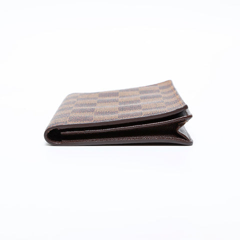 Louis Vuitton 2001 Damier Bifold Wallet Portefeuille Brazza Ebene Purse Brown WS22094
