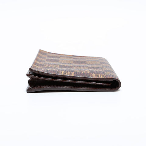 Louis Vuitton 2001 Damier Bifold Wallet Portefeuille Brazza Ebene Purse Brown WS22094