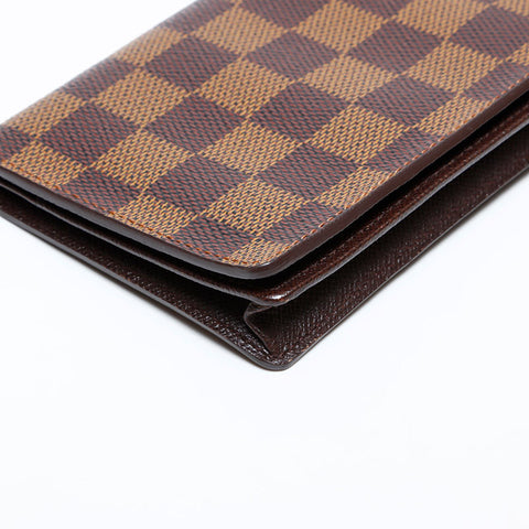 Louis Vuitton 2001 Damier Bifold Wallet Portefeuille Brazza Ebene Purse Brown WS22094