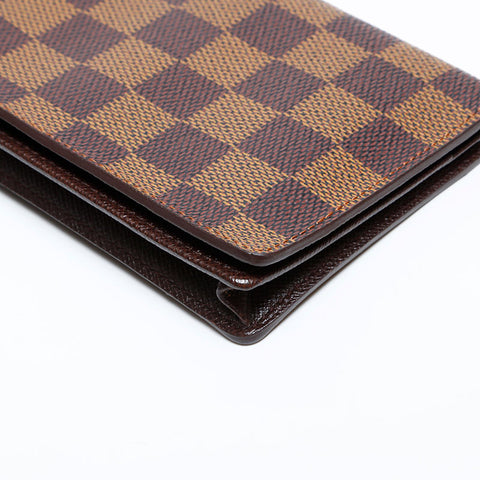 Louis Vuitton 2001 Damier Bifold Wallet Portefeuille Brazza Ebene Purse Brown WS22094