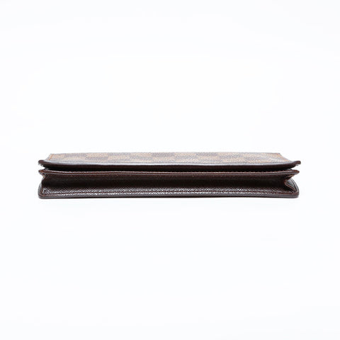 Louis Vuitton 2001 Damier Bifold Wallet Portefeuille Brazza Ebene Purse Brown WS22094