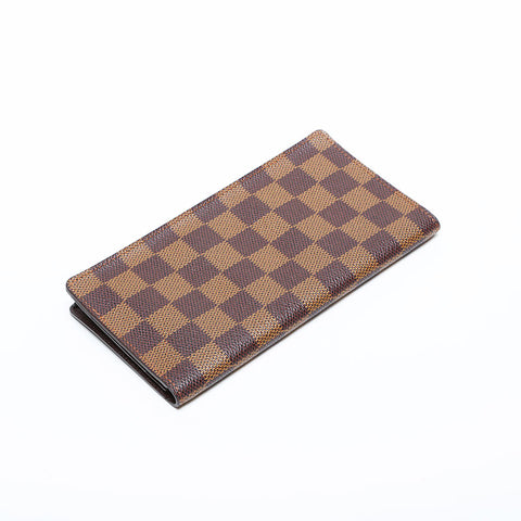 Louis Vuitton 2001 Damier Bifold Wallet Portefeuille Brazza Ebene Purse Brown WS22094