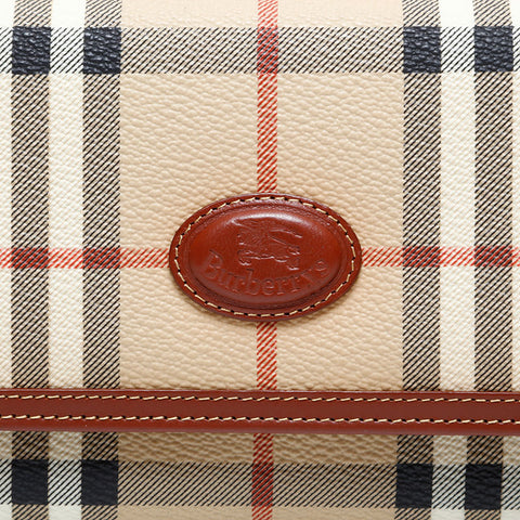 Burberry Nova检查PVC Tri-Fold Purse Beige WS22095