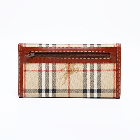 Burberry Nova检查PVC Tri-Fold Purse Beige WS22095
