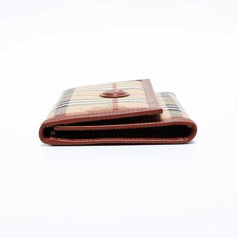 Burberry Nova检查PVC Tri-Fold Purse Beige WS22095