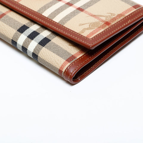 Burberry Nova检查PVC Tri-Fold Purse Beige WS22095