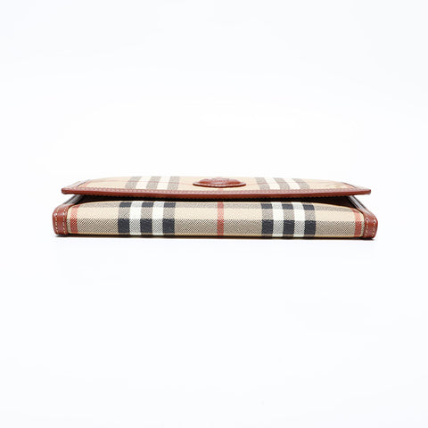 Burberry Nova检查PVC Tri-Fold Purse Beige WS22095