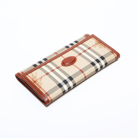Burberry Nova检查PVC Tri-Fold Purse Beige WS22095