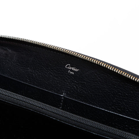 卡地亚必须做圆形Zip Purse Black WS22096