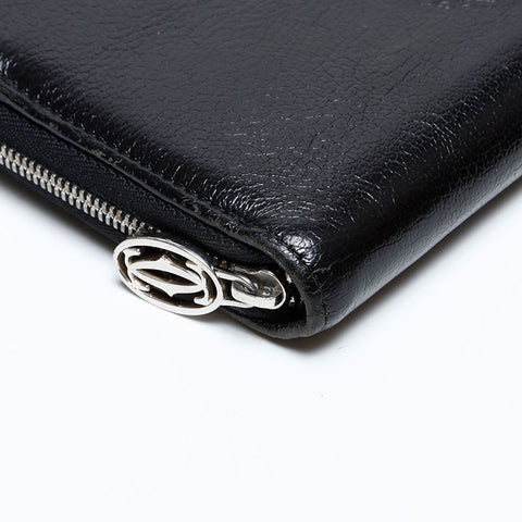 卡地亚必须做圆形Zip Purse Black WS22096
