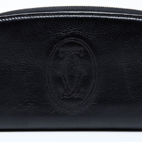 卡地亚必须做圆形Zip Purse Black WS22096
