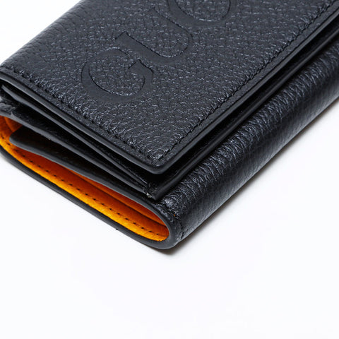 Gucci-Logo Kompakt Wallet Leder Mini Tri-Fold Wallet Navy WS22098