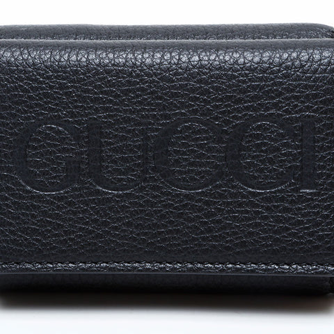 Gucci徽标紧凑的钱包皮革迷你三折钱包海军WS22098