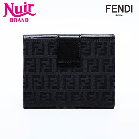 FENDI Zucchino Canvas Bifold Wallet black WS22099