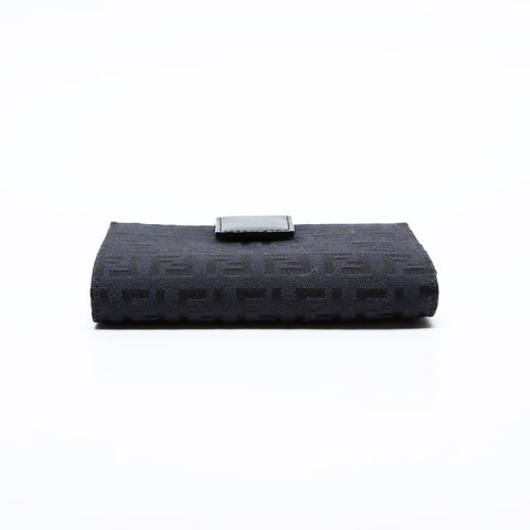 Fendi Zucchino帆布Bifold钱包黑色WS22099