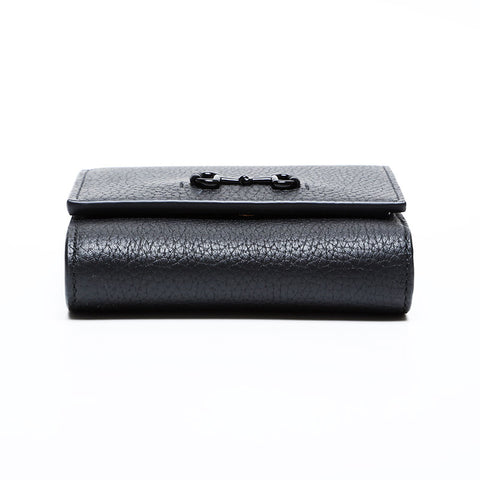 Gucci皮革马匹三折钱包黑色WS22101