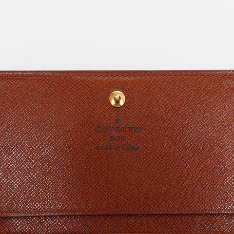LOUIS VUITTON 1995 Monogram Porte-Monnaie Bien-Trésor Bifold Wallet Brown WS22103