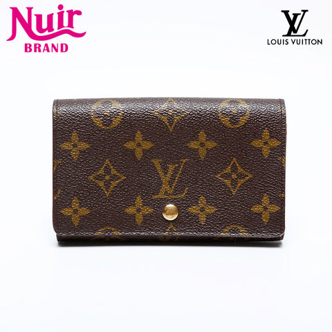 LOUIS VUITTON 1995 Monogram Porte-Monnaie Bien-Trésor Bifold Wallet Brown WS22103
