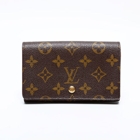 LOUIS VUITTON 1995 Monogram Porte-Monnaie Bien-Trésor Bifold Wallet Brown WS22103