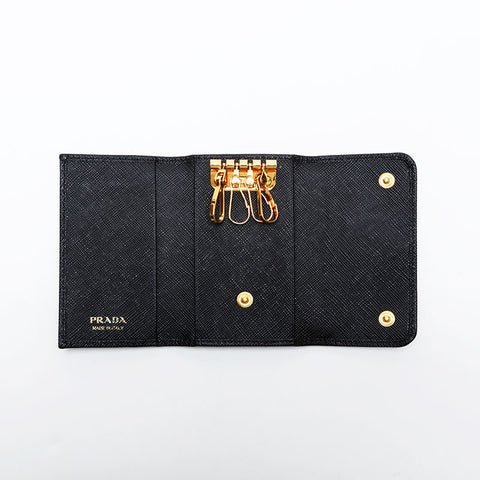 Prada Safiano皮革钥匙架黑色WS22106