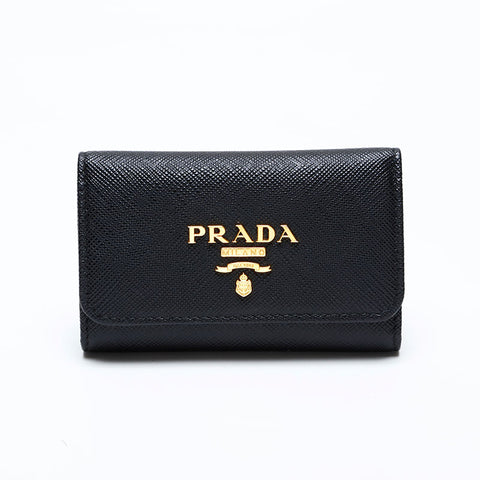 Prada Safiano皮革钥匙架黑色WS22106