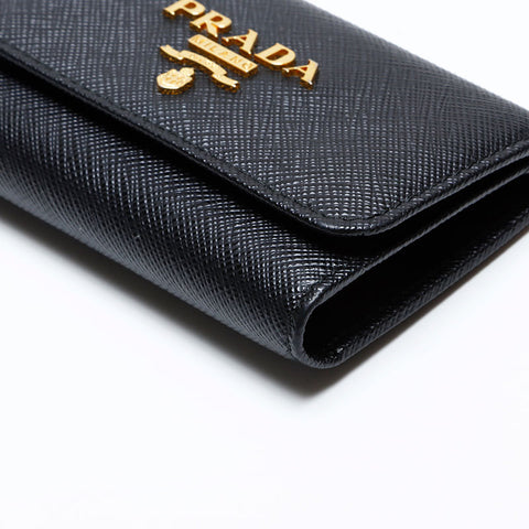 PRADA Safiano porte-clés en cuir noir WS22106