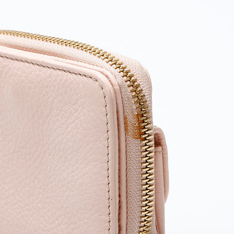 Chloe Ribbon Leather Bifold Wallet pink WS22108