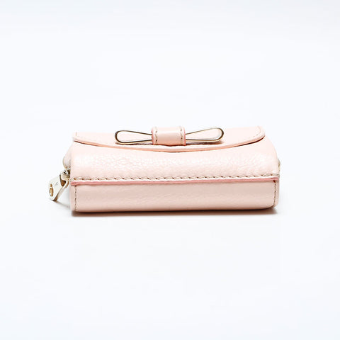Chloe Ribbon Leather Bifold Wallet pink WS22108