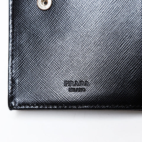 PRADA Nylon triangle logo Bifold Wallet black WS22109