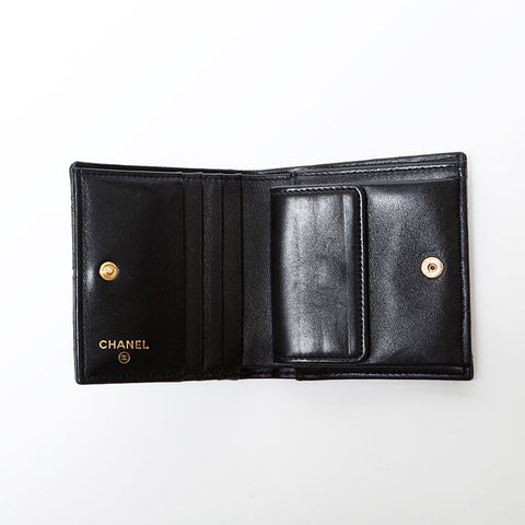 CHANEL No. 31 Matelasse Bifold Wallet black WS22118