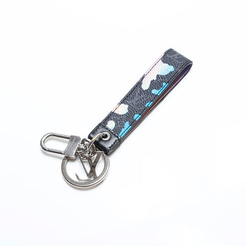 LOUIS VUITTON 2023 Dragonne LV Shape key ring black WS22120