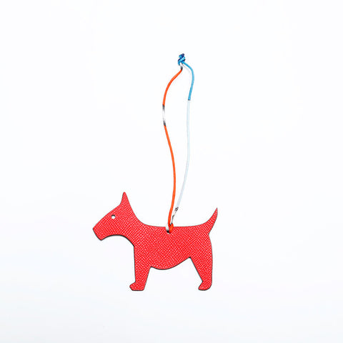 エルメス HERMES プティアッシュ 犬 チャーム キーホルダー レッド WS22122