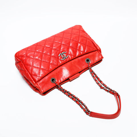 シャネル CHANEL 18番台 2013-2014 ワイルドステッチ チェーン ショルダーバッグ レッド WS22126