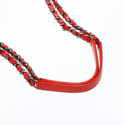 CHANEL 18th series 2013-2014 Wild Stitch Chain Shoulder Bag Red WS22126