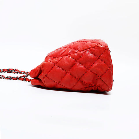 シャネル CHANEL 18番台 2013-2014 ワイルドステッチ チェーン ショルダーバッグ レッド WS22126