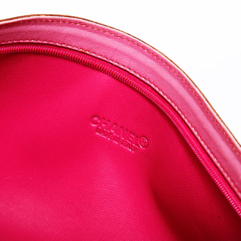 シャネル CHANEL 6番台 2000-2002 ハラコ ロゴ チェーン ショルダーバッグ ベージュ WS22127