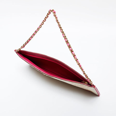 CHANEL No. 6 2000-2002 Harako Logo Chain Shoulder Bag beige WS22127