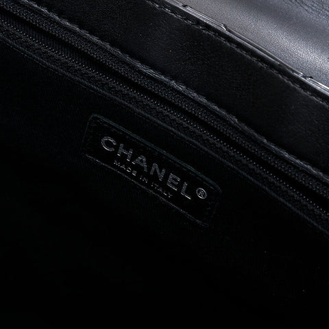 CHANEL No. 19 2014 Patent Leather COCO Mark Matelasse Chain Shoulder Bag black WS22130