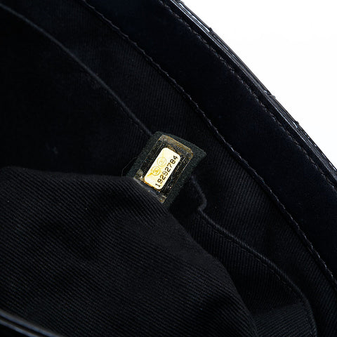 CHANEL No. 19 2014 Patent Leather COCO Mark Matelasse Chain Shoulder Bag black WS22130