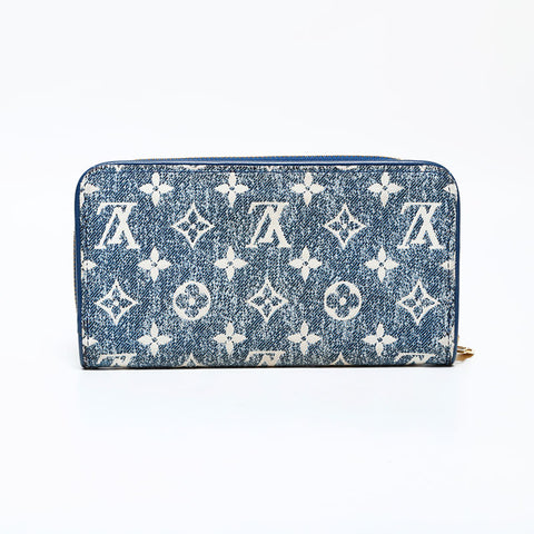 ルイ・ヴィトン LOUIS VUITTON モノグラム ジャガード デニム ジッピー ウォレット 長財布 ネイビー WS22131